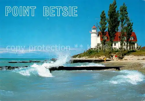 AK / Ansichtskarte Frankfort_Michigan Point Betsie on Lake Michigan Lighthouse Coast Guard Station Frankfort Michigan
