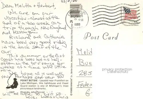 AK / Ansichtskarte Frankfort_Michigan Point Betsie on Lake Michigan Lighthouse Coast Guard Station Frankfort Michigan