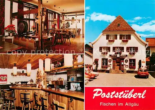 AK / Ansichtskarte Fischen_Allgaeu Speiselokal Poststueberl Gastraum Bar Fischen Allgaeu