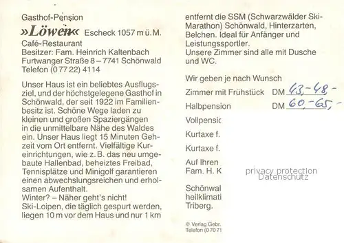 AK / Ansichtskarte Escheck Gasthof Pension Loewen im Sommer und im Winter Escheck