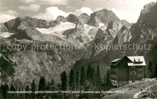AK / Ansichtskarte Gablonzerhaus_3004m_Dachstein_AT Zwieselalm mit Dachstein 