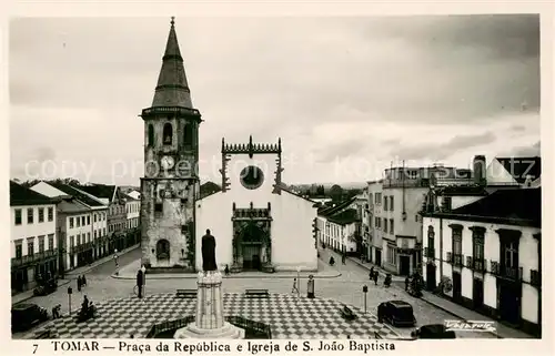 AK / Ansichtskarte Tomar_PT Praca da Republica e Igreja de S Joao Baptiste 