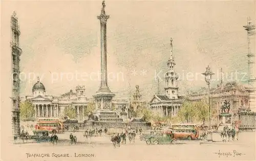 AK / Ansichtskarte London__UK Trafalgar Square Kuenstlerkarte 