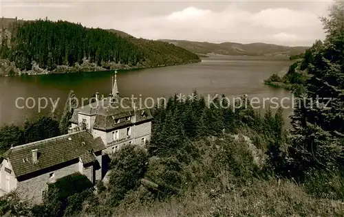 AK / Ansichtskarte Schluchsee Panorama mit Haus Hubertus Schluchsee