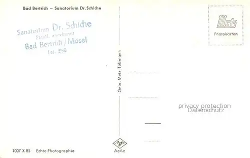 AK / Ansichtskarte Bad_Bertrich Sanatorium Dr Schiche Bad_Bertrich