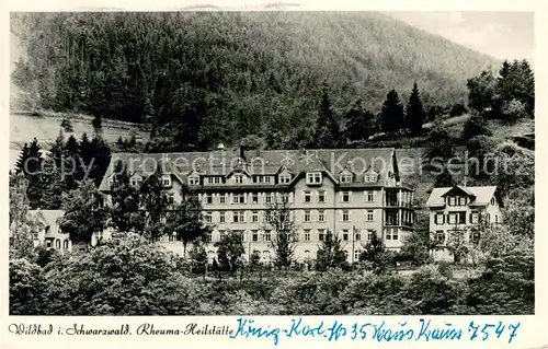 AK / Ansichtskarte Wildbad_Schwarzwald Rheuma Heilstaette Wildbad_Schwarzwald