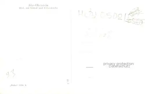 AK / Ansichtskarte Idar Oberstein Blick auf Schloss und Felsenkirche Idar Oberstein