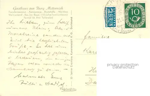 AK / Ansichtskarte Beilstein_Mosel Gasthaus zur Burg Metternich Terrasse Beilstein_Mosel