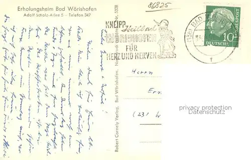 AK / Ansichtskarte Bad_Woerishofen Erholungsheim Bad_Woerishofen