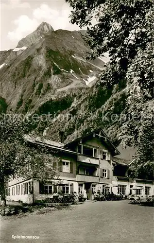 AK / Ansichtskarte Spielmannsau Berggasthaus mit Trettachspitze Spielmannsau