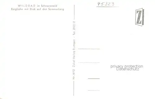 AK / Ansichtskarte Wildbad_Schwarzwald Bergbahn mit Blick auf den Sommerberg Wildbad_Schwarzwald