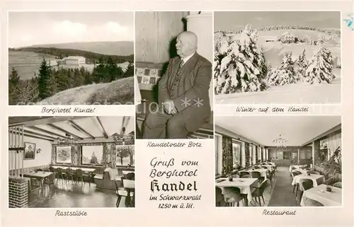 AK / Ansichtskarte Kandel_Breisgau Berghotel Kandel Raststueble Kandelvater Botz Winterpartie Restaurant Kandel Breisgau