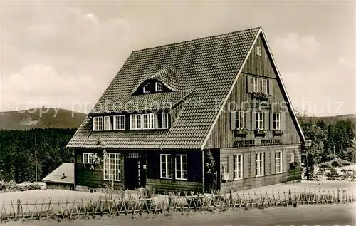 AK / Ansichtskarte Torfhaus_Harz Ortsmotiv mit Brockenblick Torfhaus Harz