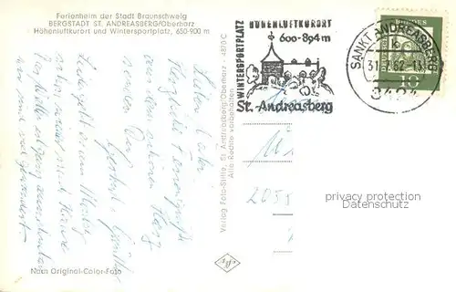 AK / Ansichtskarte St_Andreasberg_Harz Ferienheim der Stadt Braunschweig St_Andreasberg_Harz