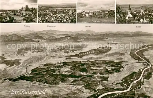 AK / Ansichtskarte Kaiserstuhl_Region Breisach Ihringen Burkheim Endingen Panoramakarte Kaiserstuhl_Region