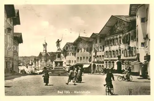 AK / Ansichtskarte Bad_Toelz Marktstrasse mit Denkmal Bad_Toelz