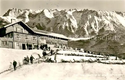 AK / Ansichtskarte Garmisch Partenkirchen Wankhaus mit Karwendel Garmisch Partenkirchen