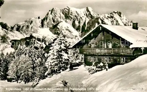 AK / Ansichtskarte Garmisch Partenkirchen Bayernhaus mit Dreitorspitze Garmisch Partenkirchen