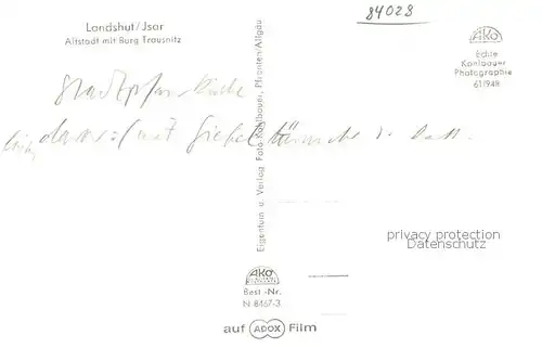 AK / Ansichtskarte Landshut_Isar Altstadt m. Burg Trausnitz Landshut Isar