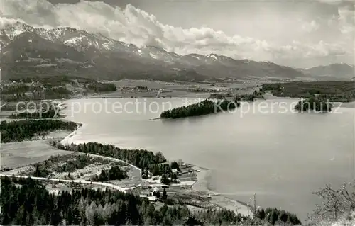 AK / Ansichtskarte Faakersee_Kaernten_AT Teilansicht m. Insel 