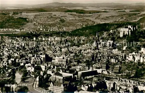 AK / Ansichtskarte Marburg_Lahn Fliegeraufnahme Totalansicht Marburg_Lahn