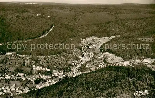 AK / Ansichtskarte Calmbach_Enz Fliegeraufnahme Totalansicht m. Charlottenhoehe u. Schoemberg Calmbach Enz