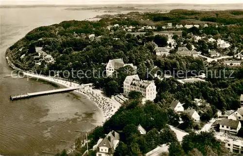 AK / Ansichtskarte Gluecksburg_Ostseebad Fliegeraufnahme Strand Gluecksburg_Ostseebad