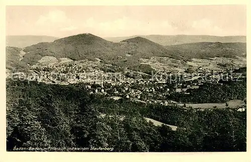 AK / Ansichtskarte Baden Baden Gesamtansicht m. Merkur u. kl. Staufenberg Baden Baden