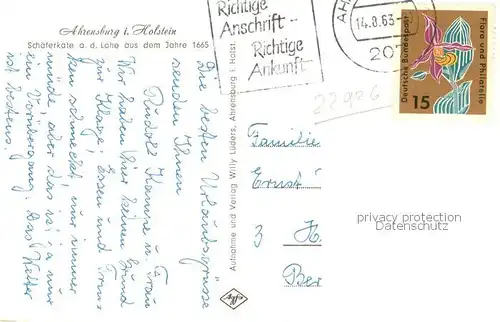 AK / Ansichtskarte Ahrensburg Schaeferkate an der Lohe  Ahrensburg