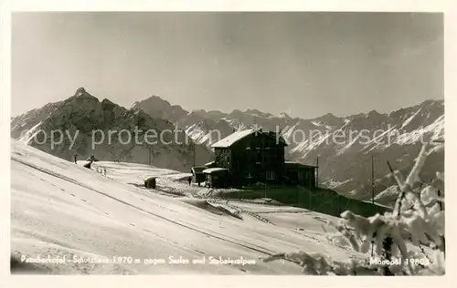 AK / Ansichtskarte Patscherkofelhaus_1970m_Stubai_AT mit Serles und Stubaieralpen 