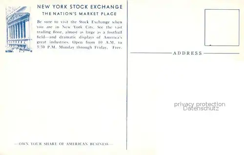 AK / Ansichtskarte New_York_City New York Stock Exchange New_York_City