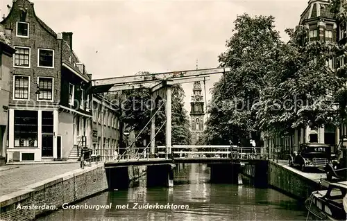 AK / Ansichtskarte Amsterdam__NL Groenburgwal met Zuiderkerktoren 