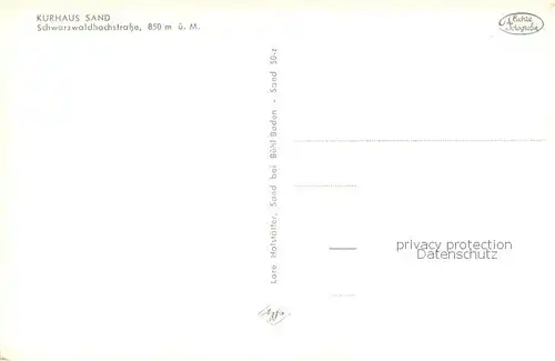 AK / Ansichtskarte Sand_Buehl Kurhaus Sand Schwarzwaldhochstrasse Sand_Buehl