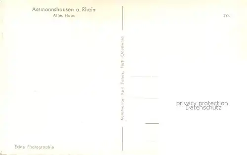 AK / Ansichtskarte Assmannshausen Altes Haus Assmannshausen