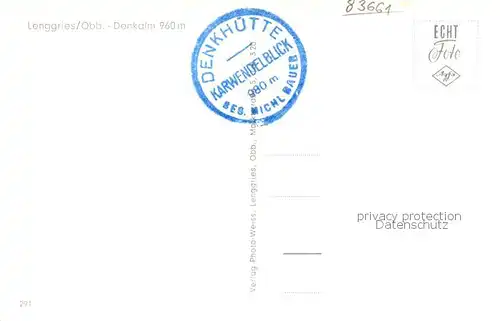 AK / Ansichtskarte Lenggries Denkalm Lenggries