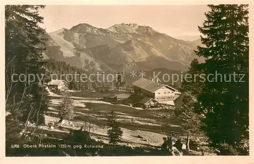 AK / Ansichtskarte Neuhaus_Schliersee Unterkunftshaus Obere Firstalm mit Rotwand Neuhaus Schliersee