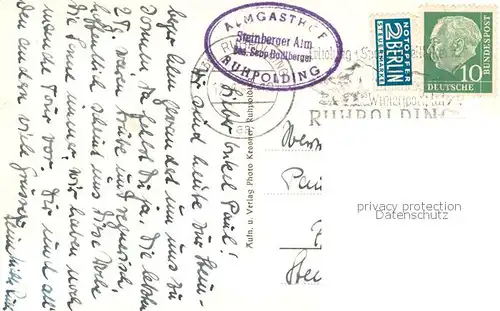 AK / Ansichtskarte Ruhpolding Steinbergalm mit Hochfelln Ruhpolding