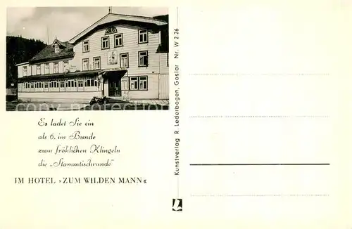 AK / Ansichtskarte Goslar Hotel Zum Wilden Mann Goslar