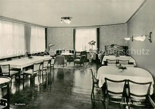 AK / Ansichtskarte Bad_Salzuflen Kurheim Haus am Damm Gastraum Bad_Salzuflen