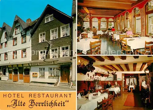 AK / Ansichtskarte Monschau Hotel Restaurant Alte Herrlichkeit Gastraeume Monschau