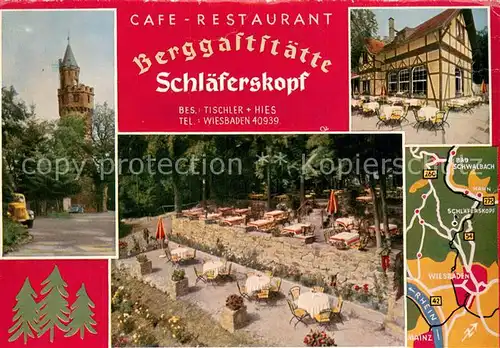 AK / Ansichtskarte Wiesbaden Cafe Restaurant Berggaststaette Schlaeferskopf Gartenterrasse Wiesbaden