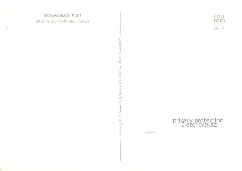 AK / Ansichtskarte Schwaebisch_Hall Blick in die Gelbinger Gasse Schwaebisch Hall