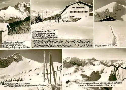 AK / Ansichtskarte Oberstdorf Kanzelwandhaus mit Kratzer Schuesser Hochgehren Hammerspitze Fellhorn Kanzelwandbahn Bergstation mit Kleinwalser Bergen Oberstdorf