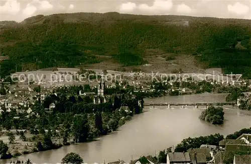 AK / Ansichtskarte Saeckingen_Bad Teilansicht m. Hochrhein u. Eggberg Saeckingen_Bad