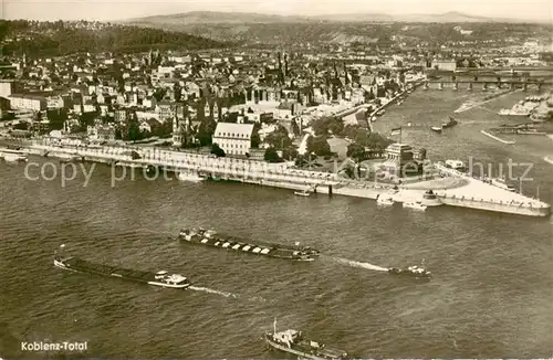 AK / Ansichtskarte Koblenz__Rhein Fliegeraufnahme Totalansicht 