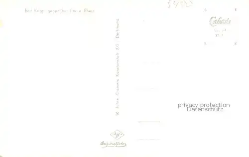 AK / Ansichtskarte Bad_Kripp Fliegeraufnahme Teilansicht m. Linz a. Rhein Bad_Kripp