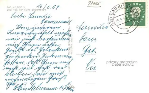 AK / Ansichtskarte Bad_Kissingen Teilansicht v. d. Ruine Bodenlaube aus Bad_Kissingen