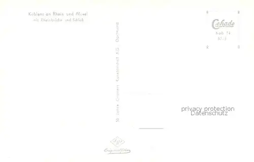 AK / Ansichtskarte Koblenz__Rhein Rheinbruecke u. Schloss 