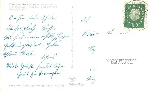 AK / Ansichtskarte Titisee Fliegeraufnahme Feldberg Seebruck Herzogenhorn Titisee