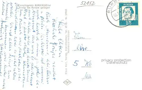 AK / Ansichtskarte Rurberg Campingplatz am Rursee Rurberg